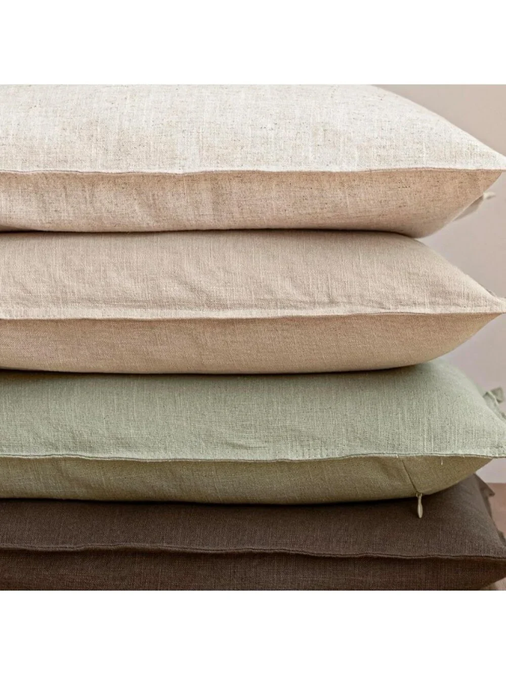 Set of 2 Soft Linen Throw Pillow Covers - Boho Farmhouse Accent Cushions 24